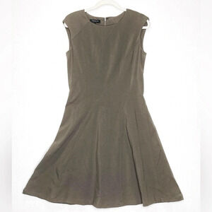 Lafayette 148 New York Fit & Flare Sleeveless Dress Size 8 Neutral Minimalist